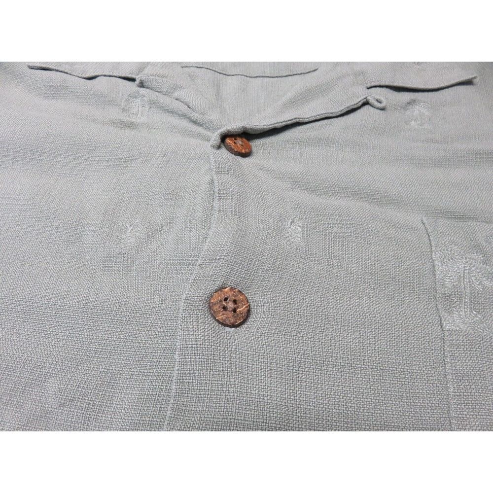 Mens Tommy Bahama Hawaiian Button Front Shirt Size XL Green Pineapple Palm Tree‎ - Picture 7 of 7